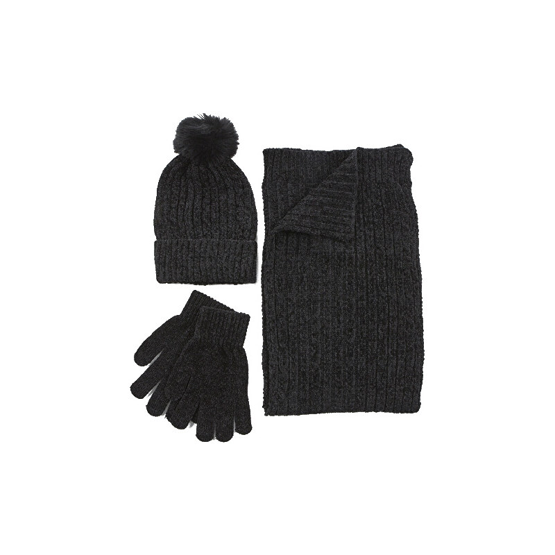 Verde Dámsky set - čiapka, šál a rukavice 06-1287 Black 66588520