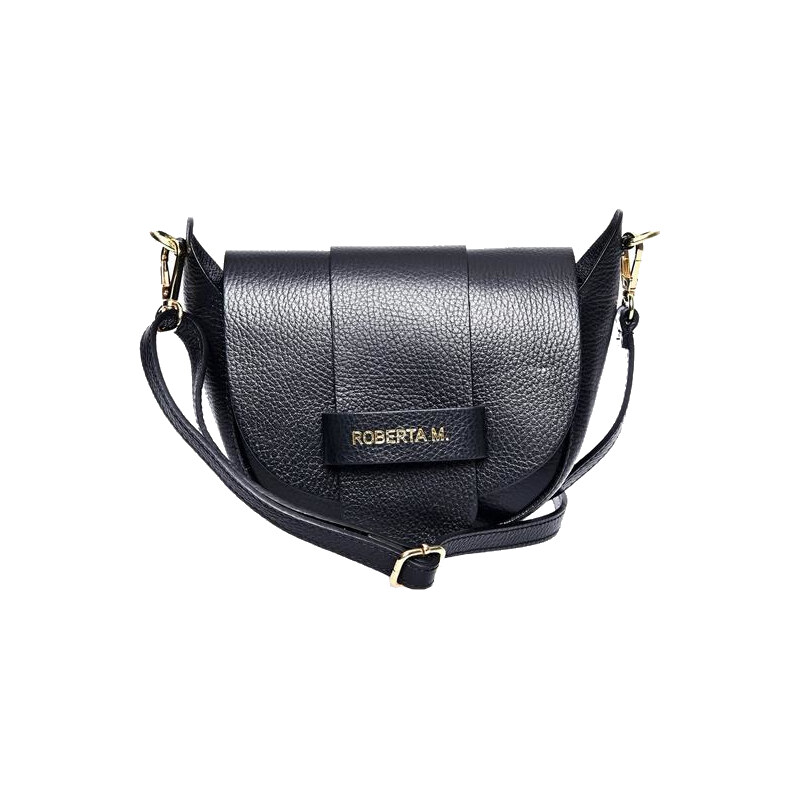 Roberta M Dámska kožená crossbody kabelka 1870T Nero 66595377