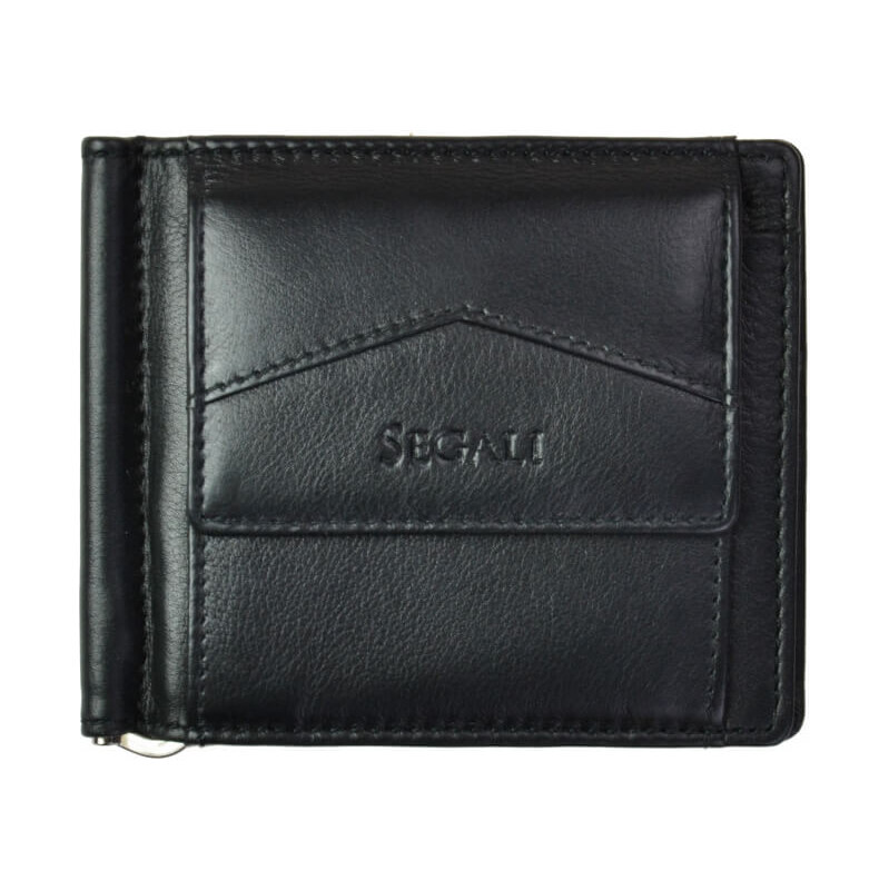 SEGALI Pánska kožená dolárovka 1741 black 66596216