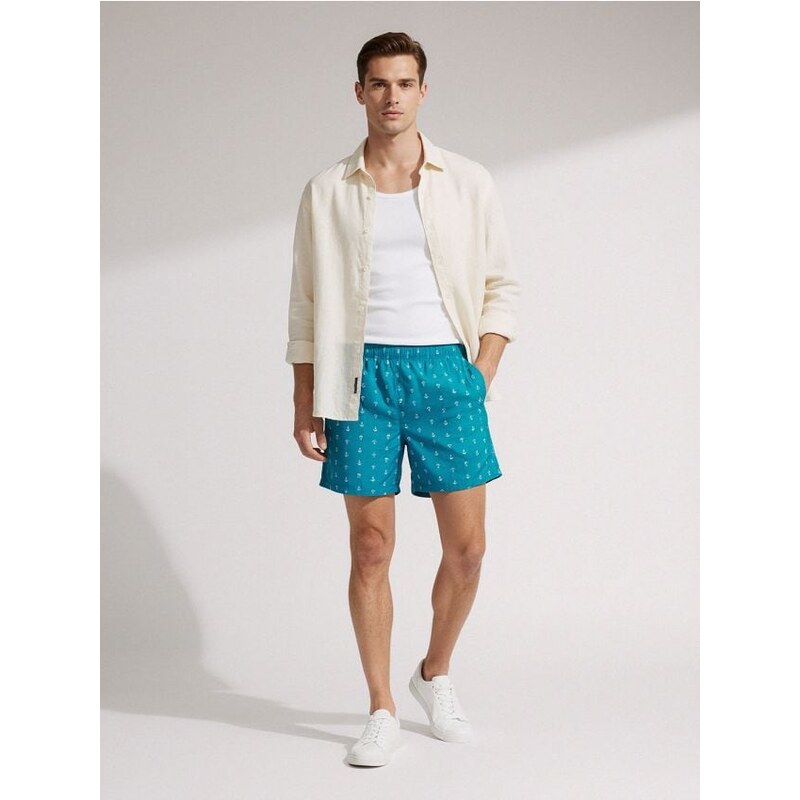 Sinsay - Plavkové šortky - modrá 65764586