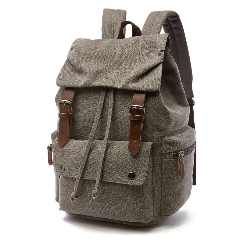 Canvasio plátený canvas retro batoh Adventure Šedý 23L 65227401