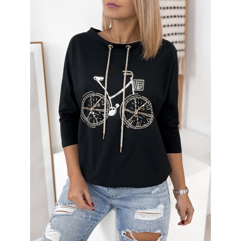 Fashionweek Dámska mikina/blúzka so zlatou potlačou bicykla UB-BICYCLE 66614963
