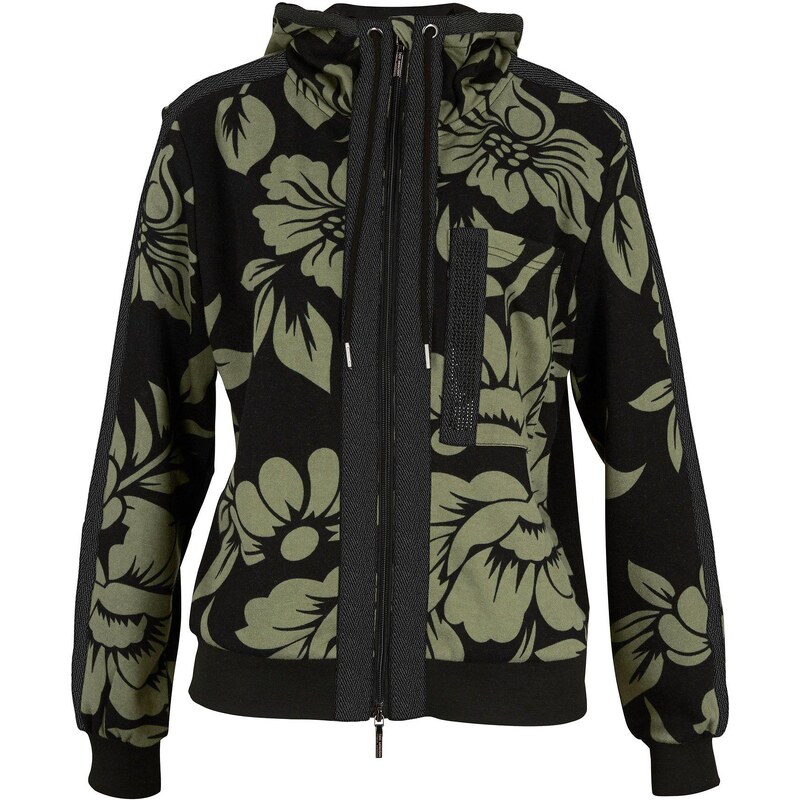 bonprix Mikinová bunda s bavlnou, farba čierna 48148966