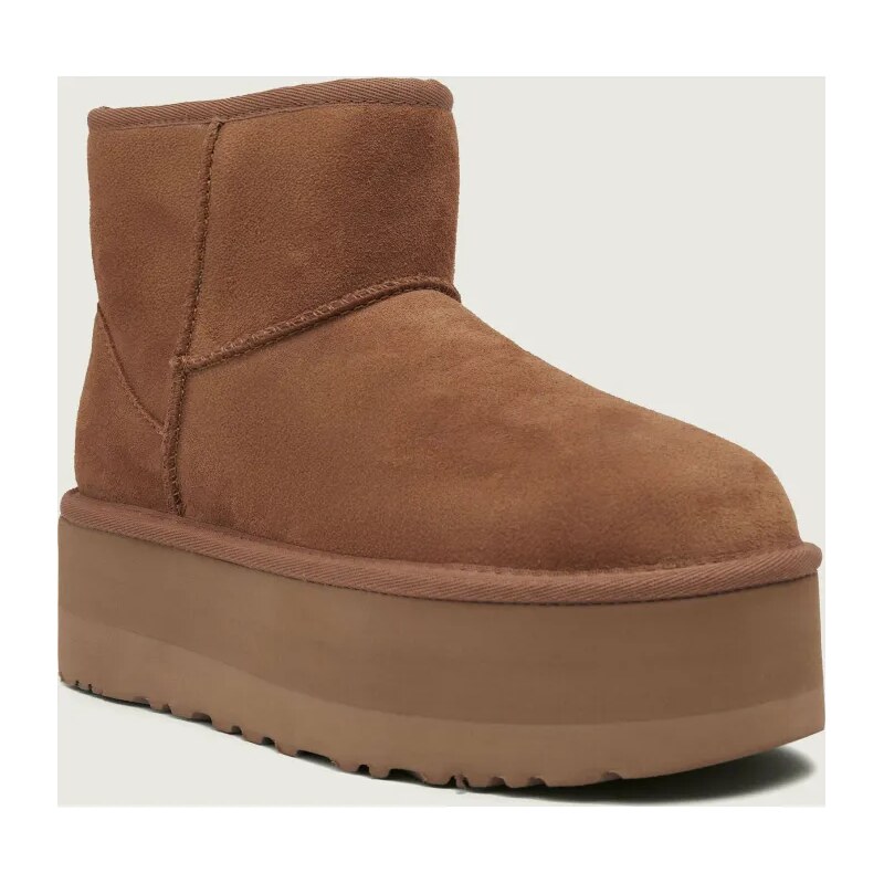 UGG Kožené snehule Classic Mini Platform | s prímesou vlny 66378737