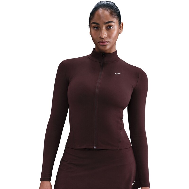 Nike One Fitted Womens Dri-FIT Full-Zip Jacket BURGUNDY CRUSH/WHITE 66616802