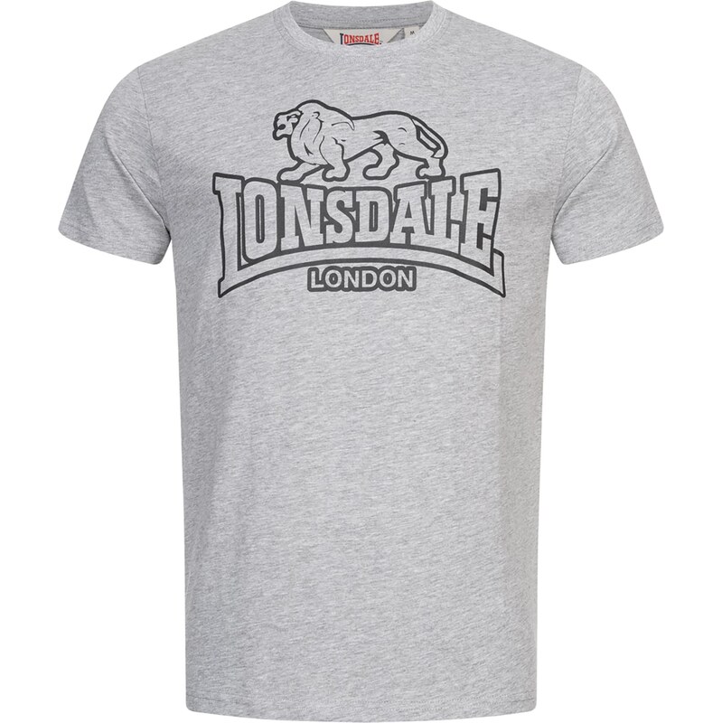 LONSDALE Tričko Allanfearn sivá melírovaná / čierna 66621610