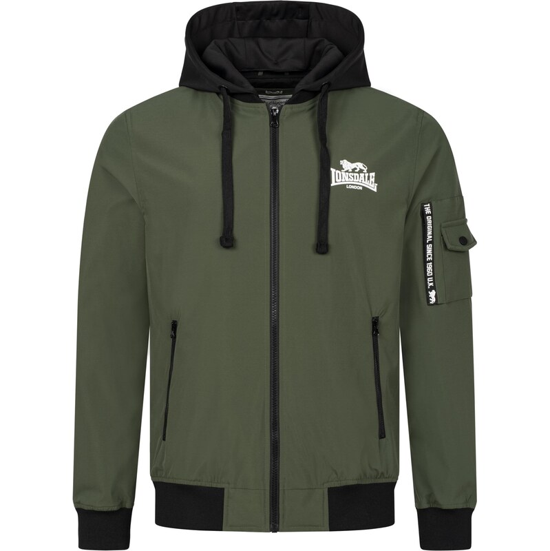 LONSDALE Prechodná bunda olivová / čierna / biela 66621829