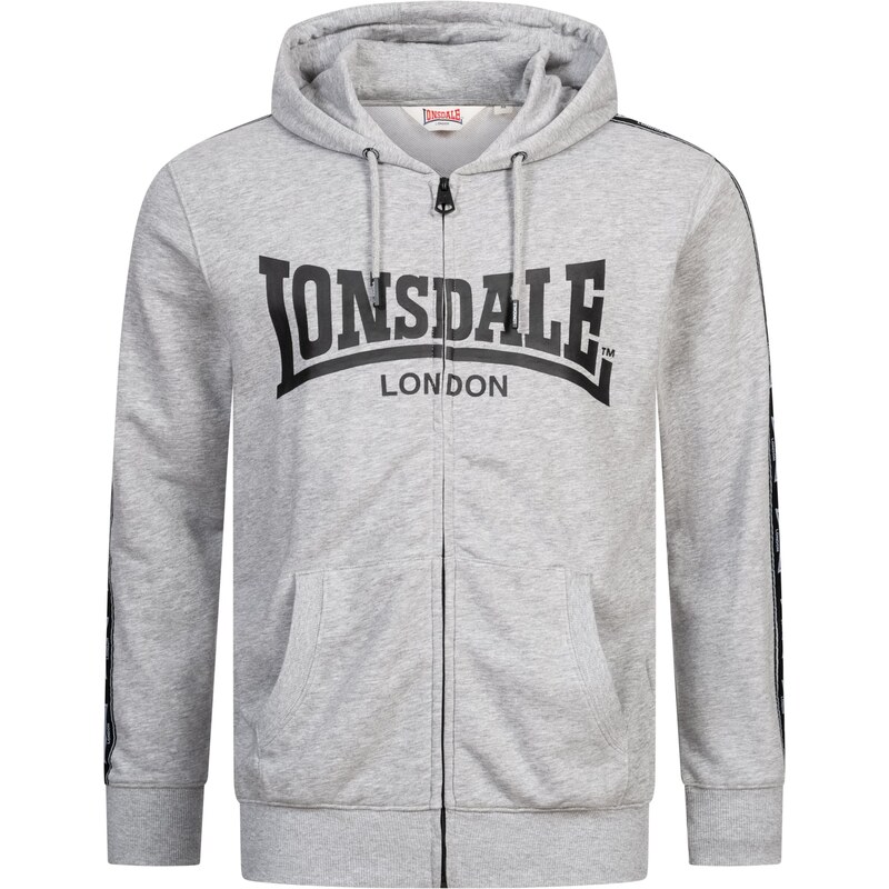 LONSDALE Tepláková bunda BIGTON sivá / čierna 66621906