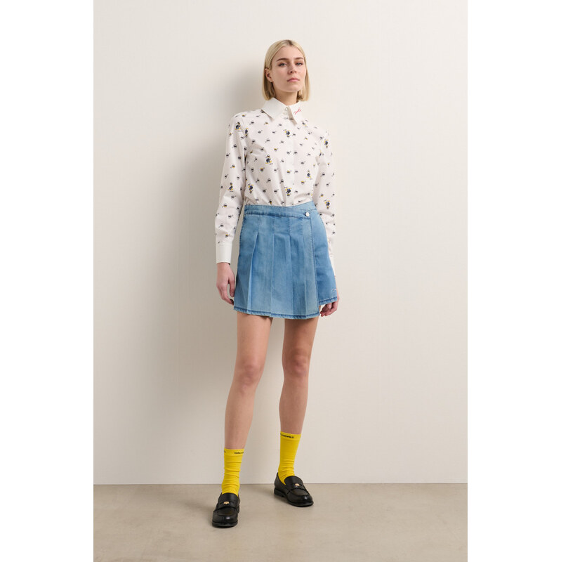SUKŇA KARL LAGERFELD KLXDISNEY PLEATED DENIM SKORT 66618933