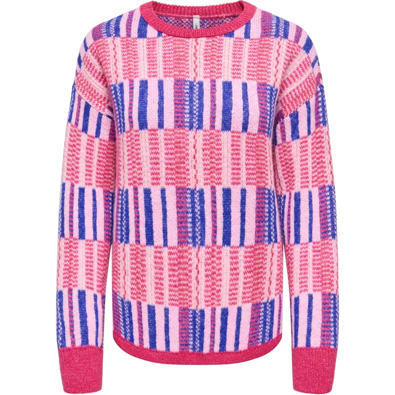 ONLY Sveter ONLIRIS kráľovská modrá / ružová / svetloružová 66622179
