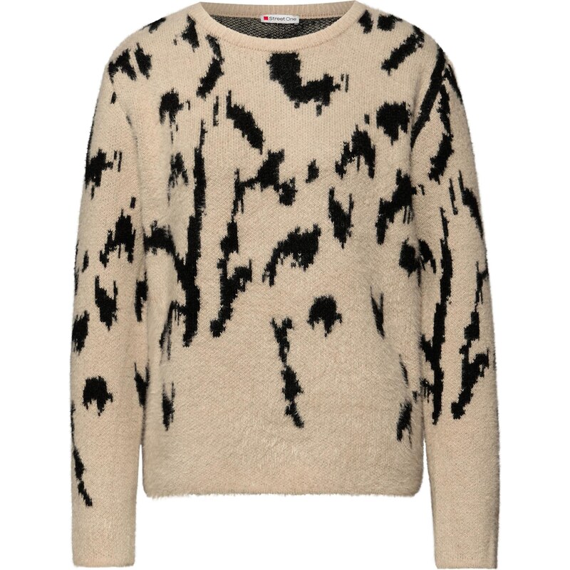 STREET ONE Sveter piesková / čierna 66622205