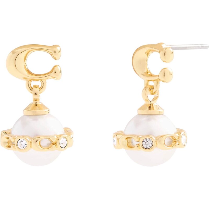 COACH Náušnice zlatá / priehľadná / prírodná biela 66622291