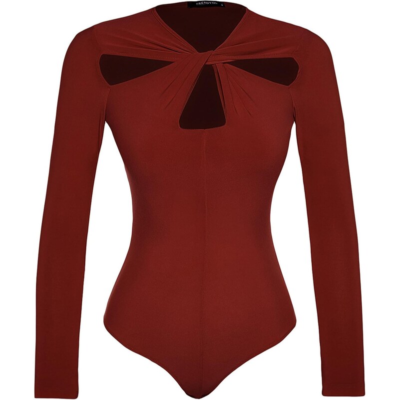 Trendyol Košeľové body burgundská 66622412