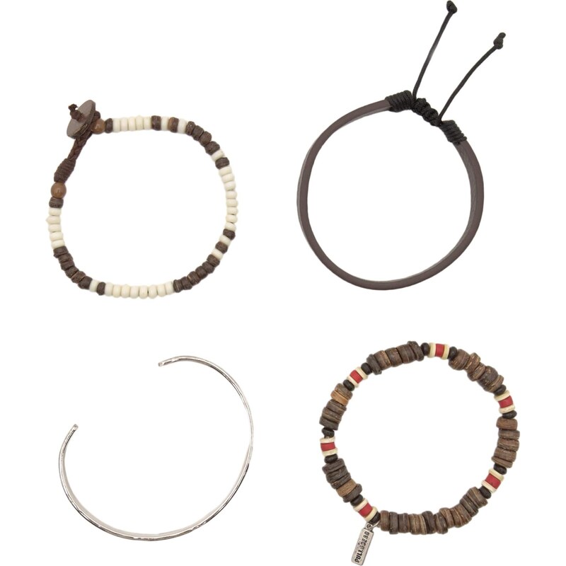 Pull&Bear Náramok hnedá / červená / čierna / biela 66622811