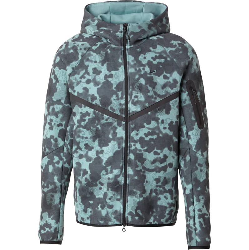 Nike Sportswear Tepláková bunda TECH FLC tyrkysová / tmavosivá 66622892