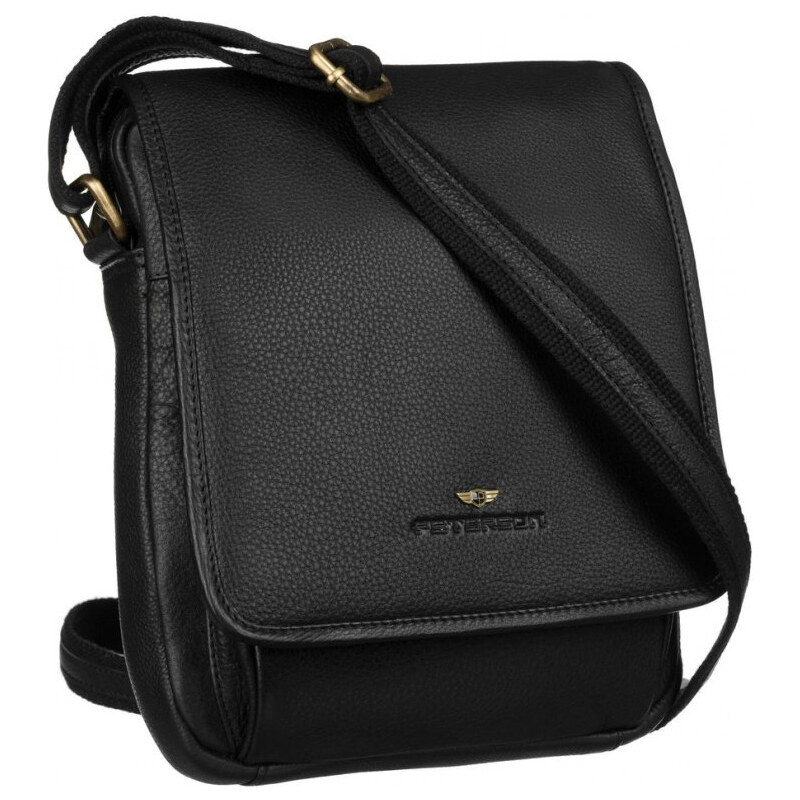 Peterson Čierna pánska kožená taška cez rameno (GT244) 66628186