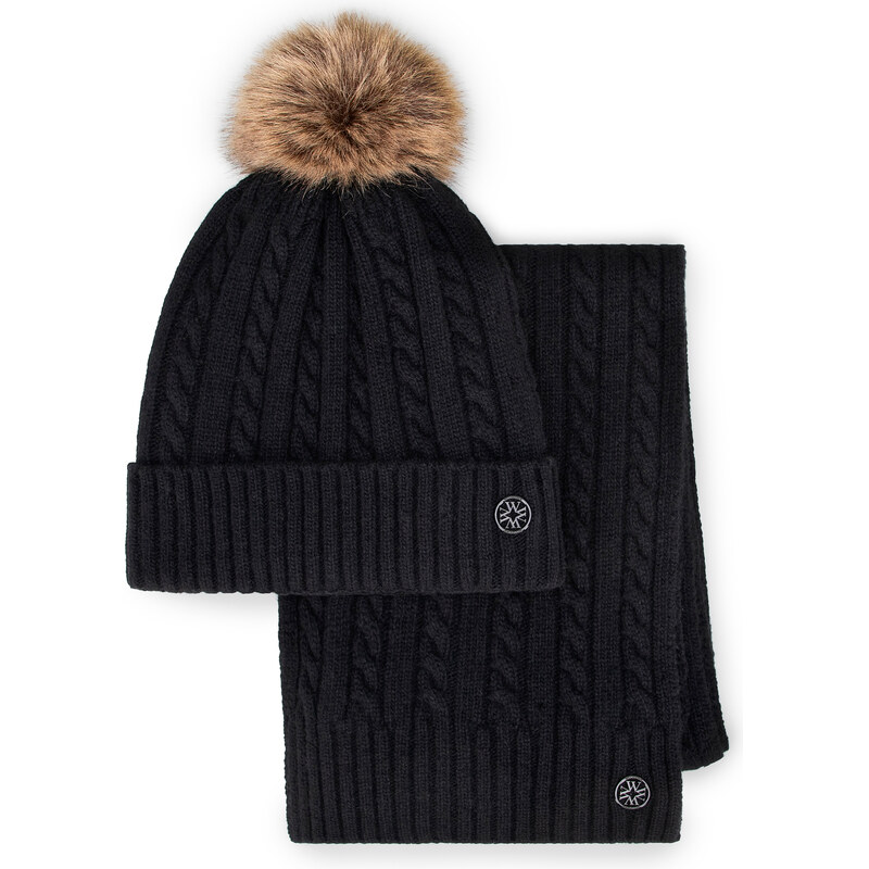 Wittchen Dámsky zimný komplet s brmbolcom – čiapka a šál 66943983