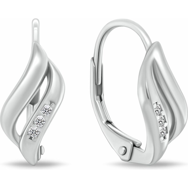 Brilio Silver Pôvabné strieborné náušnice s kubickými zirkónmi EA1179W 66631225