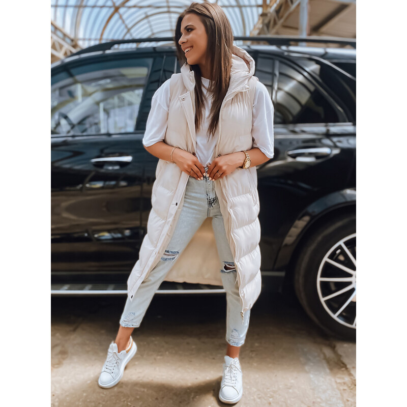 BASIC Smotanová prešívaná dlhá vesta ELLA TY3033 66635015