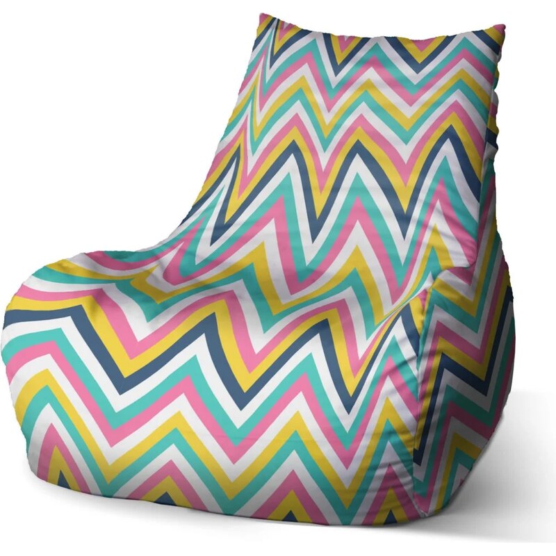 Sablio Sedací vak Bean Dúhové cikcaky 65107549