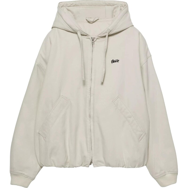 Pull&Bear Prechodná bunda STWD čierna / biela 65894904