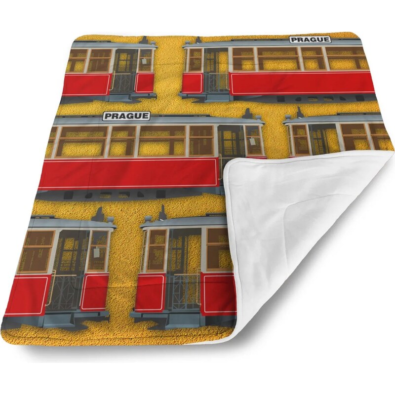 Sablio Deka pre bábätko Pražské historické električky Žltý Pattern 62633480