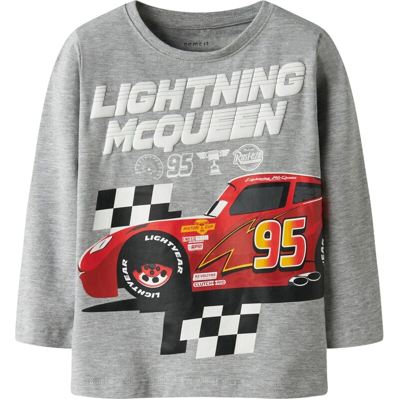 NAME IT Tričko NMMDRACO CARS sivá / červená / čierna / biela 66637657
