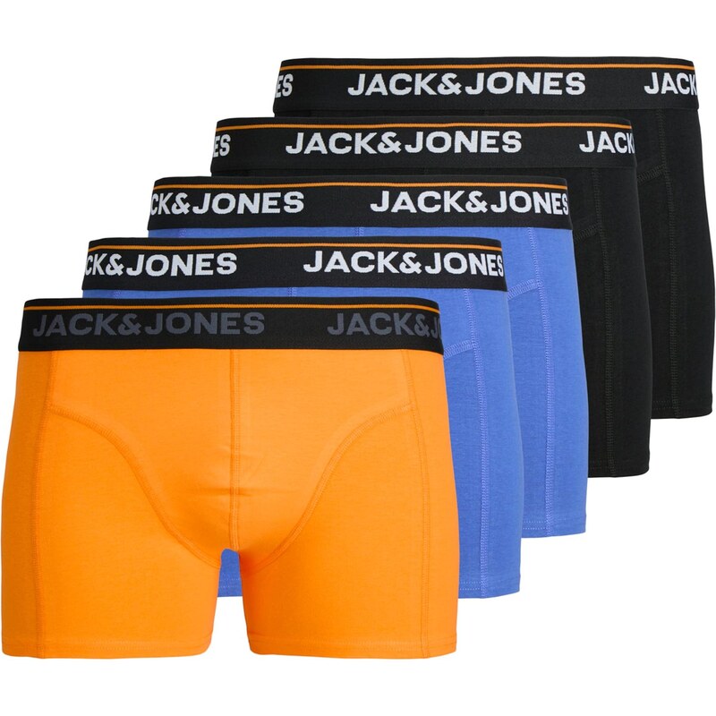 JACK & JONES Boxerky Jactheodore modrá / oranžová / čierna / biela 66637699
