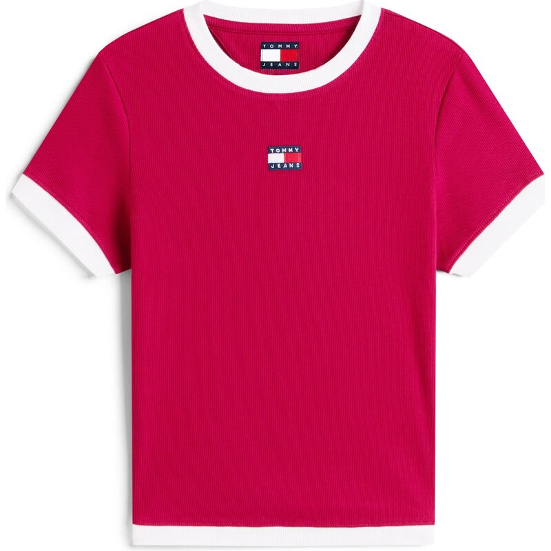 Tommy Jeans Tričko cyklaménová / biela 66637762