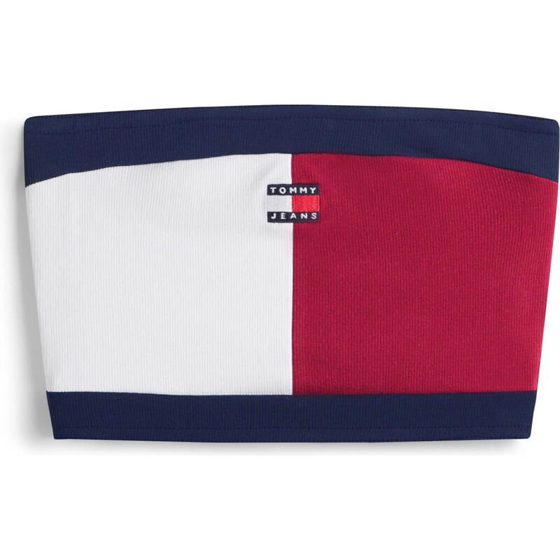 Tommy Jeans Top námornícka modrá / farba lesného ovocia / biela 66637768