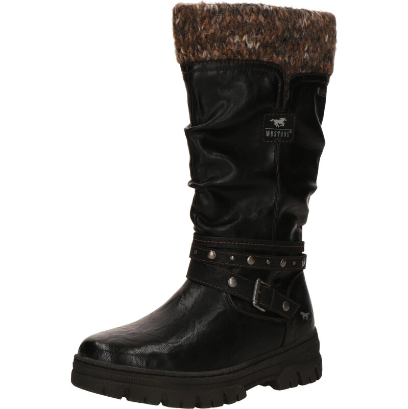 MUSTANG Čižmy hnedá melírovaná / čierna 66637820