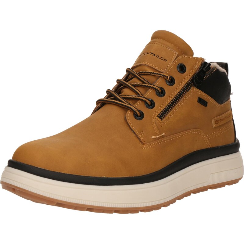 TOM TAILOR Šnurovacie čižmy koňaková / čierna 66637825