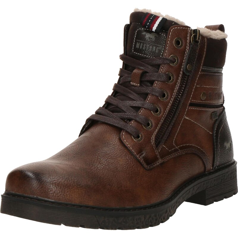 MUSTANG Šnurovacie čižmy Midor hnedá / hrdzavohnedá / čierna 66637860