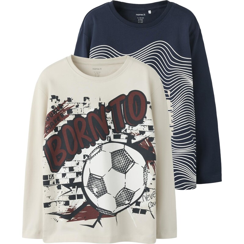 NAME IT Tričko NKMValiant námornícka modrá / hnedá / svetlosivá / 66637889