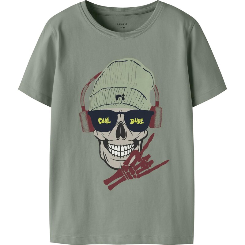 NAME IT Tričko NKMTED sivá / vínovo červená / čierna 66637890