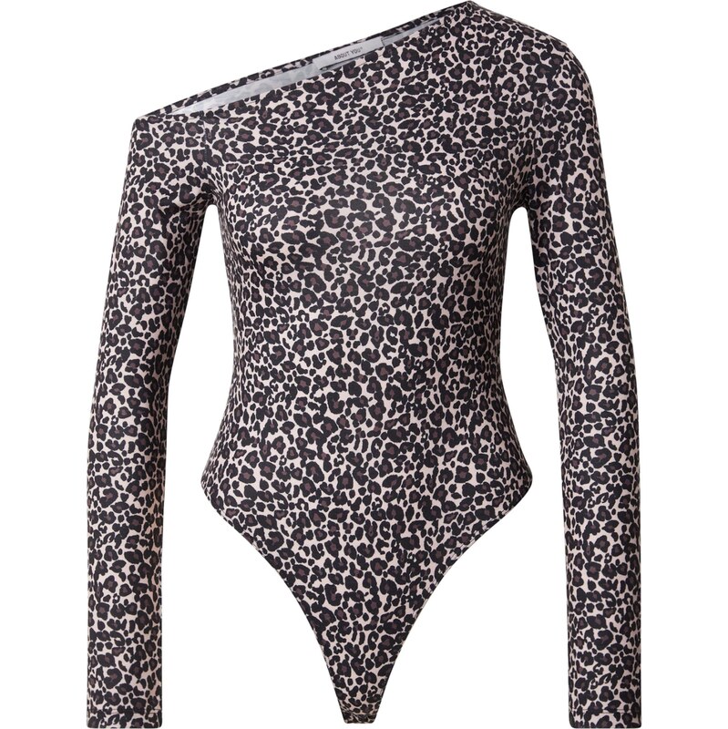 ABOUT YOU Košeľové body Clarissa nebielená / čokoládová / čierna 66639204