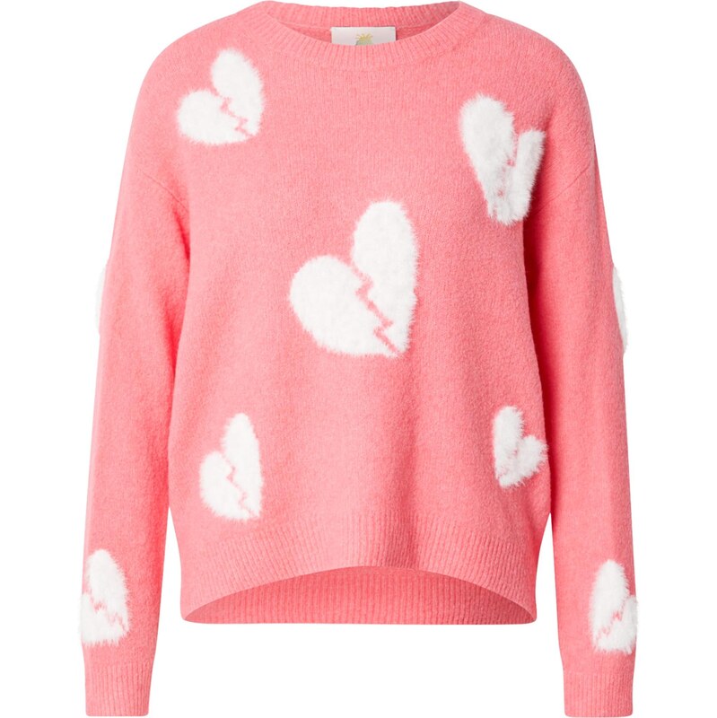PRINCESS GOES HOLLYWOOD Sveter Broken Hearts svetloružová / biela 66639246