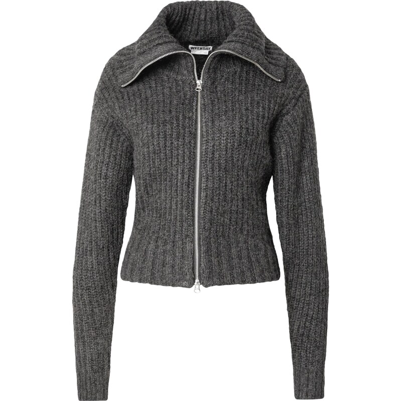 WEEKDAY Kardigán sivá melírovaná 66639250