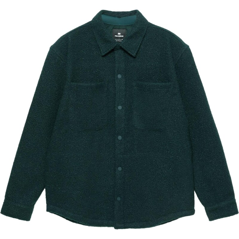 Pull&Bear Prechodná bunda tmavozelená 66639272