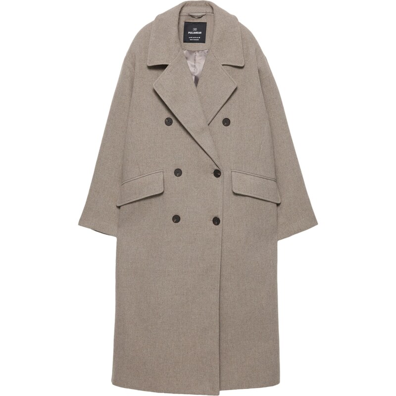 Pull&Bear Prechodný kabát sivobéžová 66639317