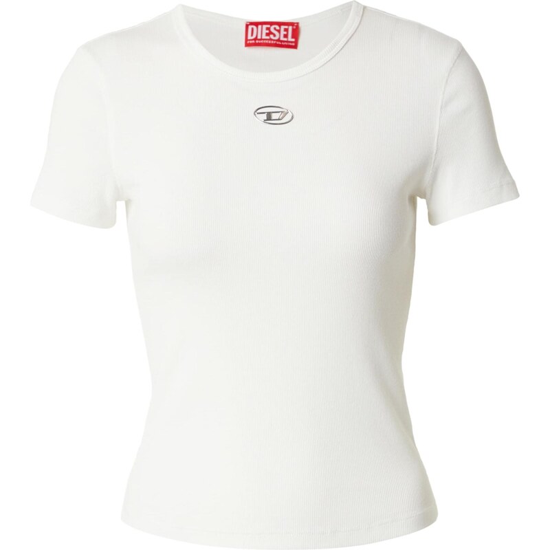DIESEL Tričko T-ELE-LONG-OD šedobiela 66639413