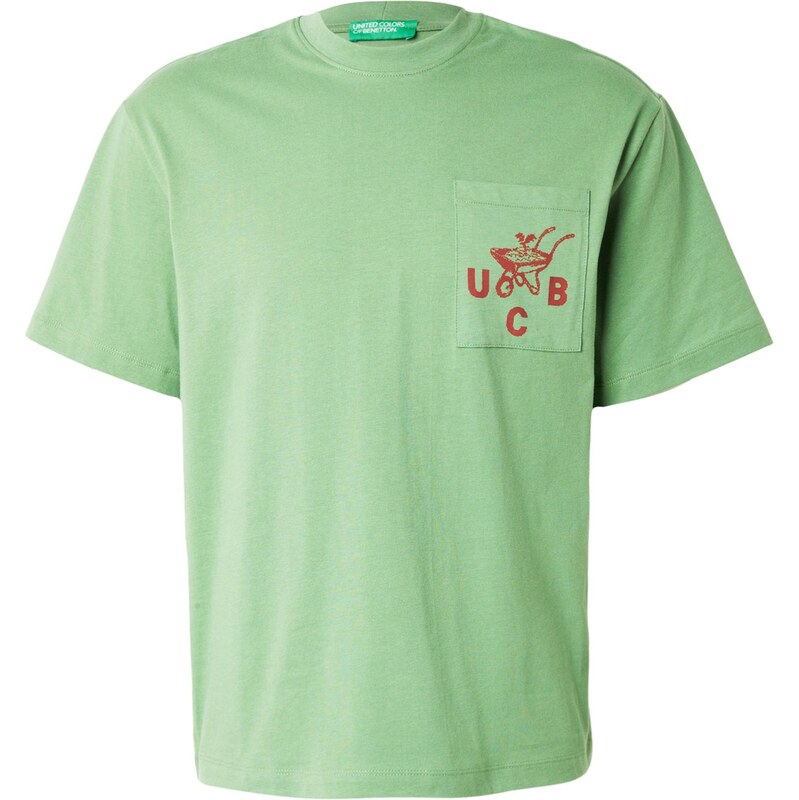 UNITED COLORS OF BENETTON Tričko svetlozelená / tmavočervená 66639405