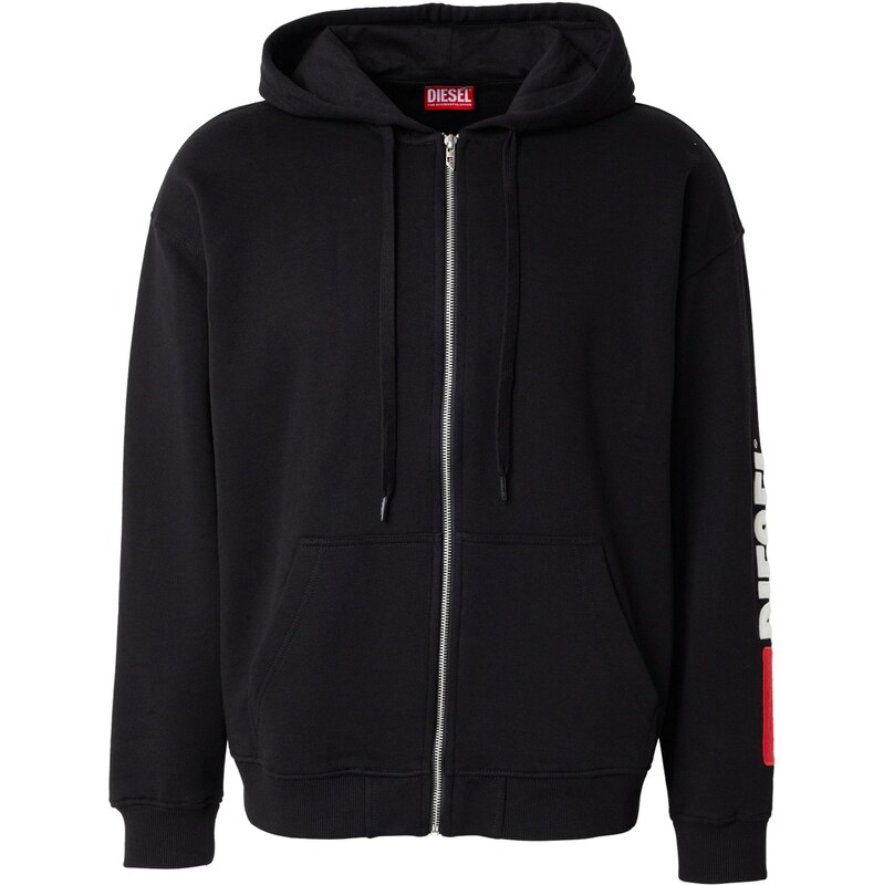 DIESEL Mikina S-BOXT-ZIP tmavočervená / čierna / biela 66639428