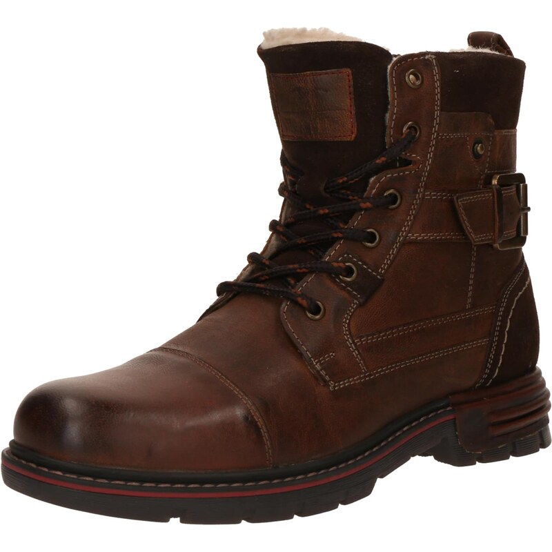 MUSTANG Šnurovacie čižmy gaštanová 66639539