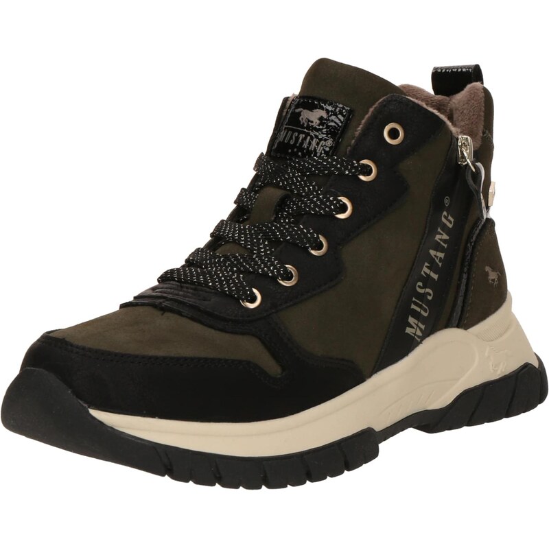 MUSTANG Členkové tenisky olivová / čierna 66639541