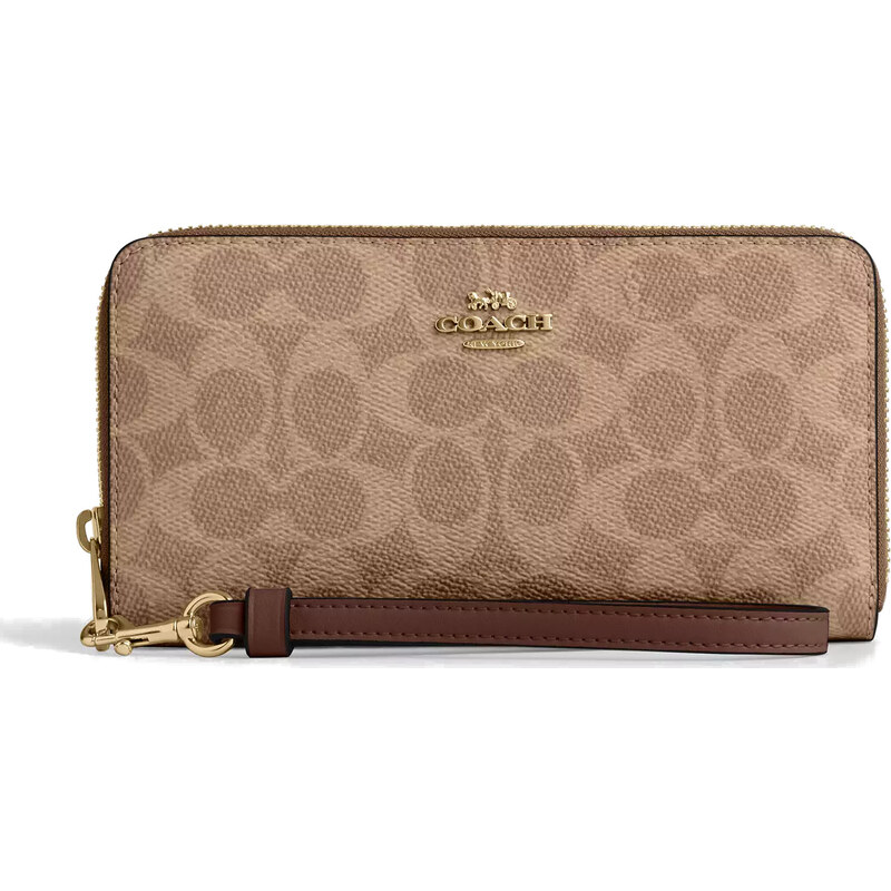 COACH Peněženka Long Zip Around Wallet In Signature Canvas Gold Tan 66637679