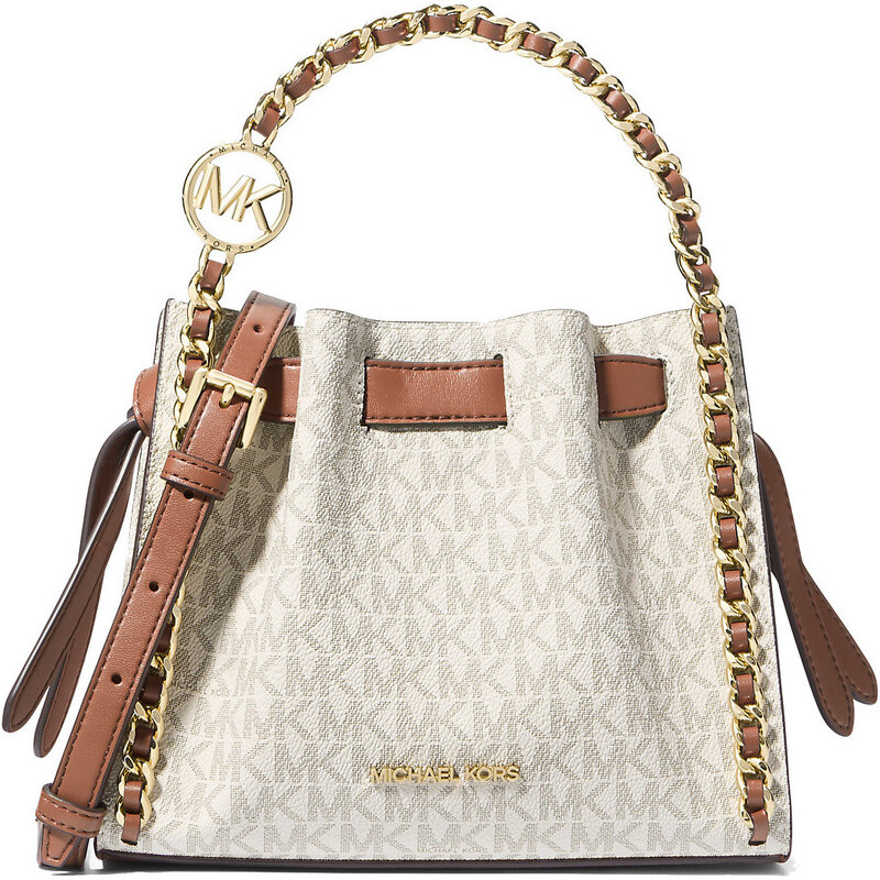 Michael Kors Mina Small Signature Logo Chain Crossbody Bag Vanilla 66637691