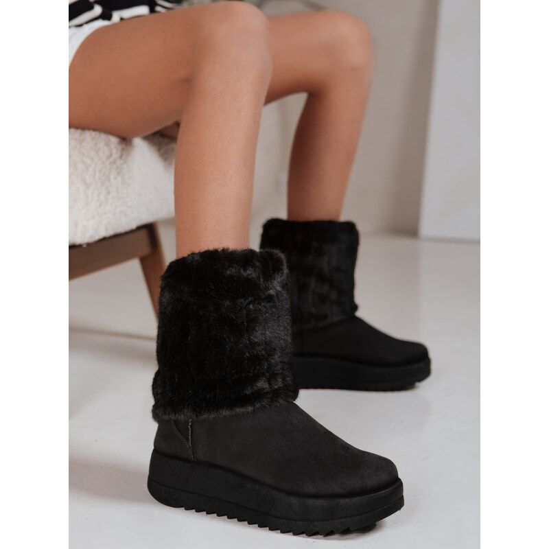 DStreet Čierne snehule s kožušinou 66683219