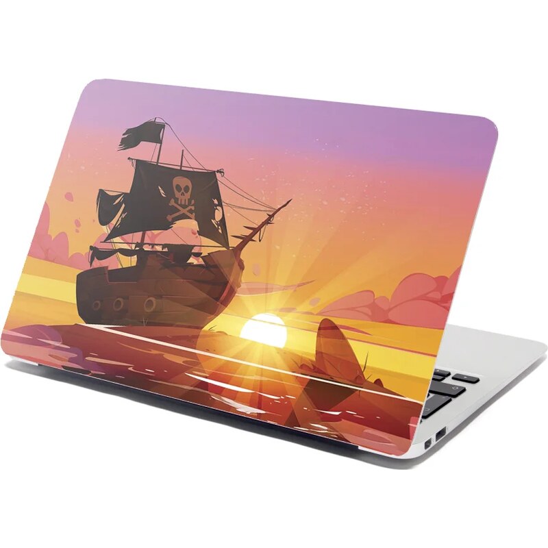 Sablio Samolepka na notebook Pirátska loď pri západe slnka 65112454