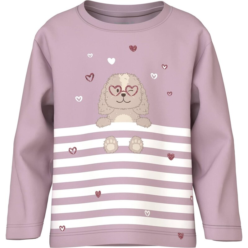 NAME IT Tričko NMFVALIANE sivá / eozín / biela 66647486